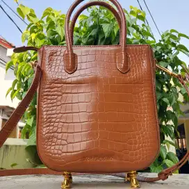 Preloved Tas Wanita Charles & Keith Meriah Croc Embossed Tote Bag ORI
