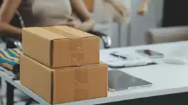 STAFF GUDANG PACKING DUS UNTUK ONLINE SHOP