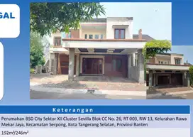 Rumah bsd city cluster sevilla serpong tangerang