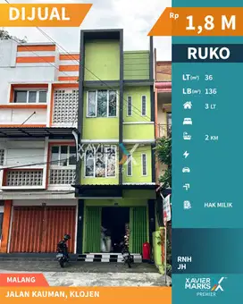 Dijual Ruko 3 Lantai Poros Jalan Kauman Klojen Malang