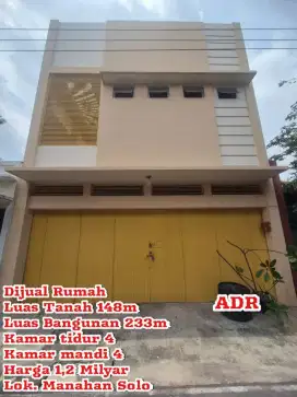 Dijual Rumah Manahan Solo
