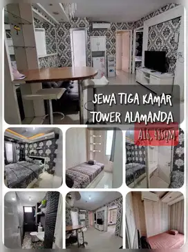 Sewa 3BR atas mall furnished tower A apartemen Bassura City