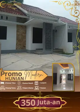 Rumah siap huni 2 kamar akses mobil desain modern hanya 350 jutaan