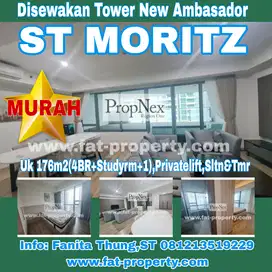 Disewakan Apt ST MORITZ Twr New Ambasador 176m2(4BR+studyrm+1)