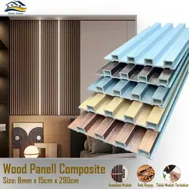 WPC wood panell Dinding bahan PVC ukuran 2,4 x 17 x 290cm