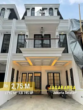 MBV273 Townhouse Mewah 3 Lt Pinggir Jalan Raya Terdepannya Jagakarsa