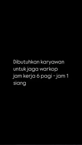 cari karyawan warkop