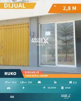 e027 Dijual Ruko Royal Crown selangkah dari Apartemen Amega Sidoarjo