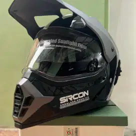 Helm Cargloss Sircon Supermoto warna Hitam Glossy size LG