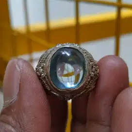 Permata fluorite biru langit