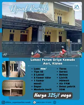 Rumah 2 Lantai di Griya Kemudo Asri