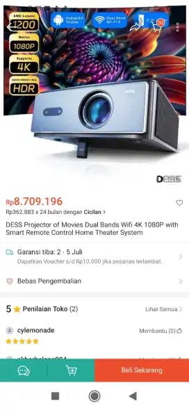 Proyektor merk DESS TYPE C4PRO