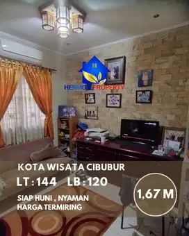 Rumah 2 Lantai Nyaman Banget di Kota wisata cibubur , Harga Super Miri