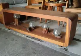 Meja TV kayu utuh model blok