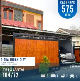 Dijual Rumah 2 lantai Semi Furnished 104/72 di Citra Indah City