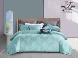 Sprei sutra tencel jacquard warna tosca