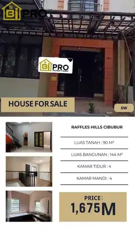 Raffless Hills,siap huni, bonus AC, dll. harga murah