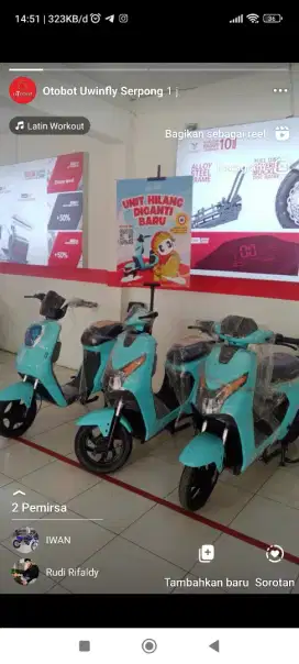 Sepeda Dan Motor Listrik Cash & Kredit Uwinfly D65