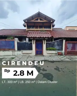 Di jual rumah area perum bukit cirendeu. Nempel Jaksel!