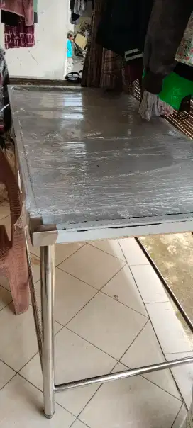 Meja stainless baru jual murah ukuran 1,5 meter