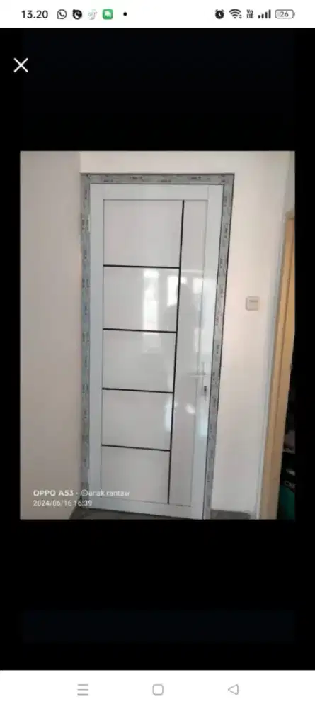 Jual kusen pintu satu dan pintu Dua dari bahan aluminium dan kayu