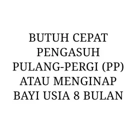 DICARI PENGASUH BAYI USIA 8 BULAN (PULANG-PERGI ATAU MENGINAP)