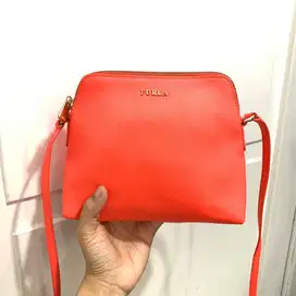 Preloved Tas Furla Boheme Crossbody Coral Authentic Original
