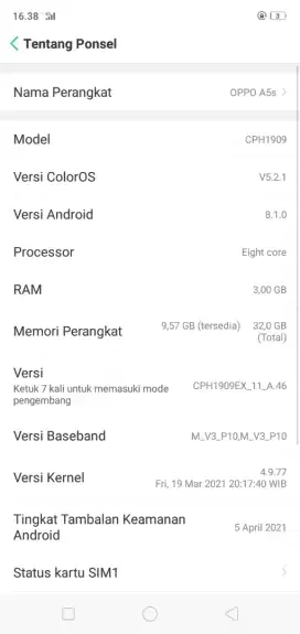 Jual Oppo a5s batangan