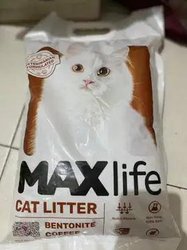 JUAL MAXLIFE PASIR KUCING GUMPAL BENTONITE COFFEE CAT LITTER 5L