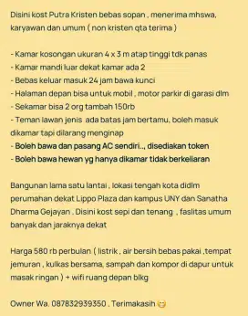 Jasa bersih dan terima kost
