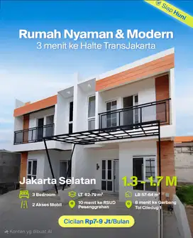 DIJUAL RUMAH 2 LANTAI DI JAKARTA SELATAN SUPER STRATEGIS GA NYESEL