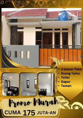 RUMAH CLUSTER TERLARIS 2 KAMAR MULAI DARI 175 JUTAAN AKSES STRATEGIS