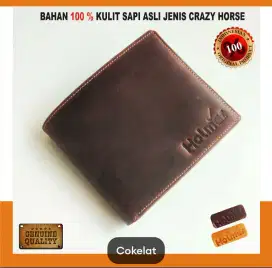 Dompet Kulit Sapi Asli Holmer Crazy Horse Mewah Tahan Bakar