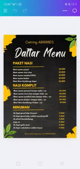 Cetring makanan