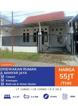 di sewakan rumah jalan manyar jaya