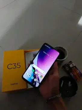 Realme c35 hp dan dus box minus figer print aja