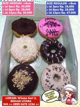 Donat fresh medium varian toping