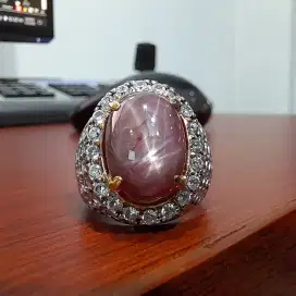 Ruby star afrika ring perak elegan