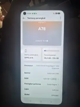 Oppo A78 ,RAM 8±⁴/256GB (ORIGINAL)