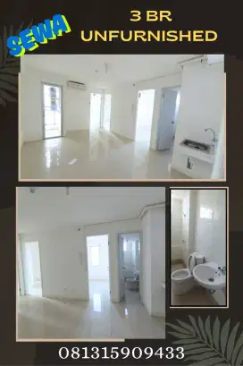 Sewa Tahunan 3 BR Unfurnished Apartemen Bassura city  Free IPL