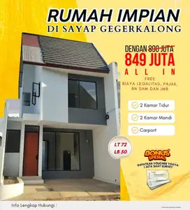 1 Unit Lagi Rumah 2 Lt dekat Setiabudi Ciwaruga Gegerkalong Bandung