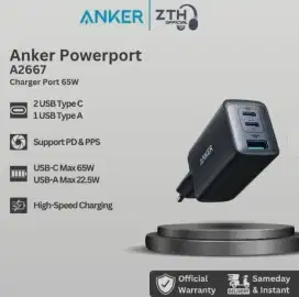 Charger Anker Power Port III 3- Port 65W Pod  Model 2667