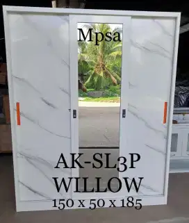 Lemari baju besi 3 pintu / lemari pakaian besi 3 pintu / lemari besi