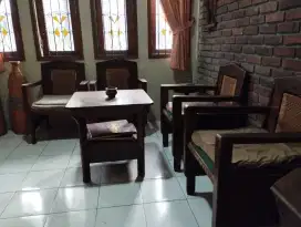 Jual 1 set kursi tamun rotan ( jati jadul )
