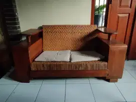 Jual 1 unit kursi rotan jati jadul