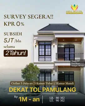 Rumah American Classic Dekat Tol Pamulang 2 di New Royal Residence