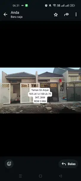 2 Unit Rumah Baru on Progress STU awal September di Gunung Anyar, SBY