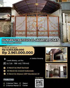 Dijual Rumah Kebon Kacang Tanah Abang
