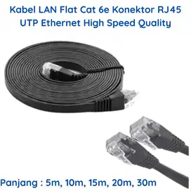 Kabel LAN Flat Cat 6e RJ45 UTP Gigabit Ethernet Wifi Internet Outdoor