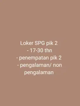 Lowongan kerja SPG
